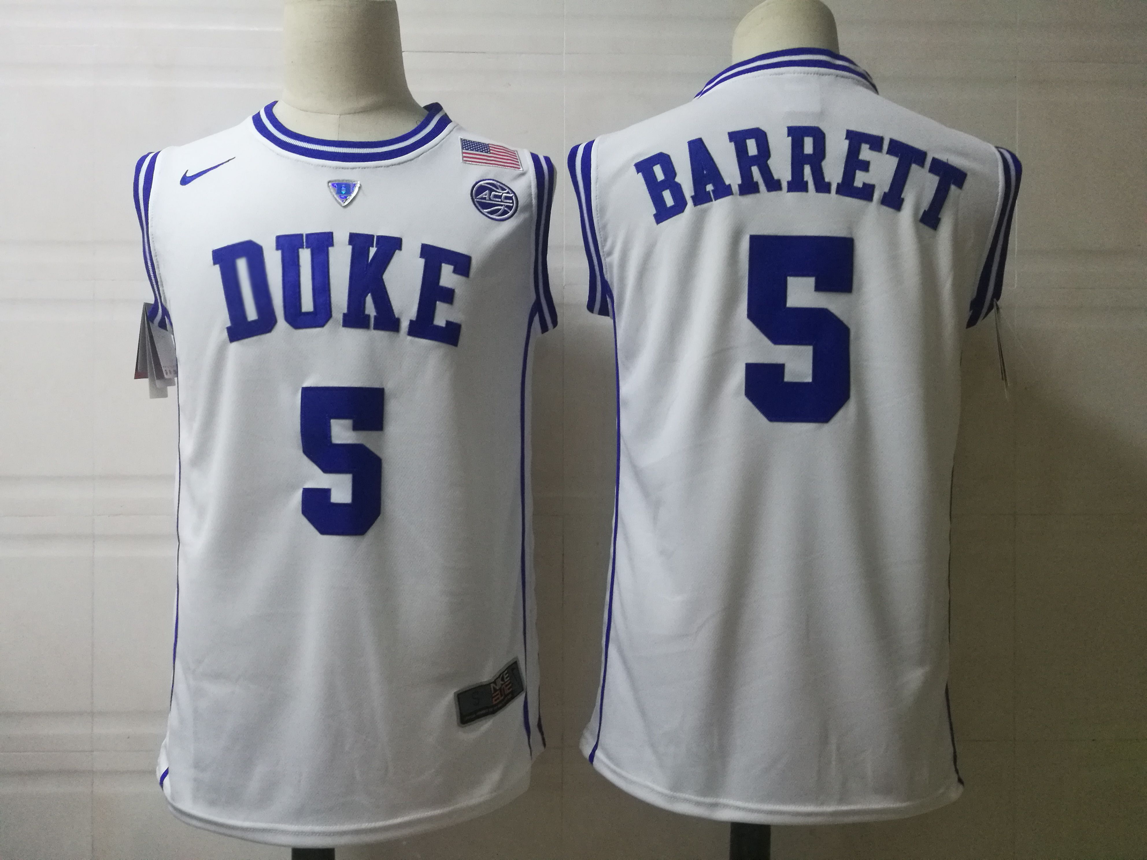 Men Duke Blue Devils #5 Barrett White Nike 2025 NCAA Jersey->ncaa teams->NCAA Jersey